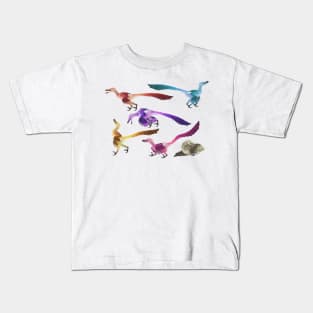 Colored Velociraptors! Kids T-Shirt